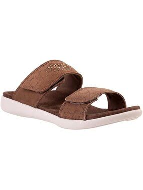 Revitalign Size 11 Mirage Slide Sandal Bison Brown Orthotic Comfort Rubber Sole